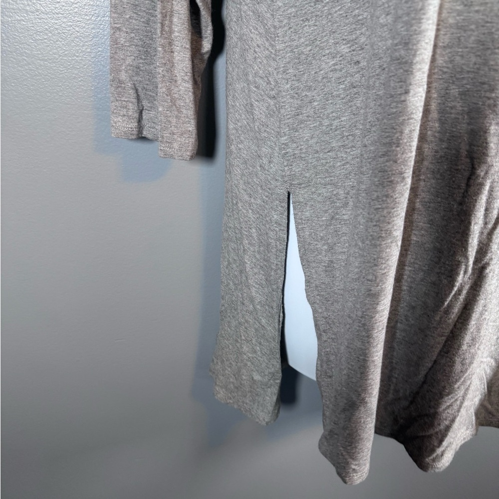 Andrea Jovine Gray Stretch Tunic Top XL – 3/4 Sleeve Soft Jersey Knit Side Slits - Picture 5 of 12